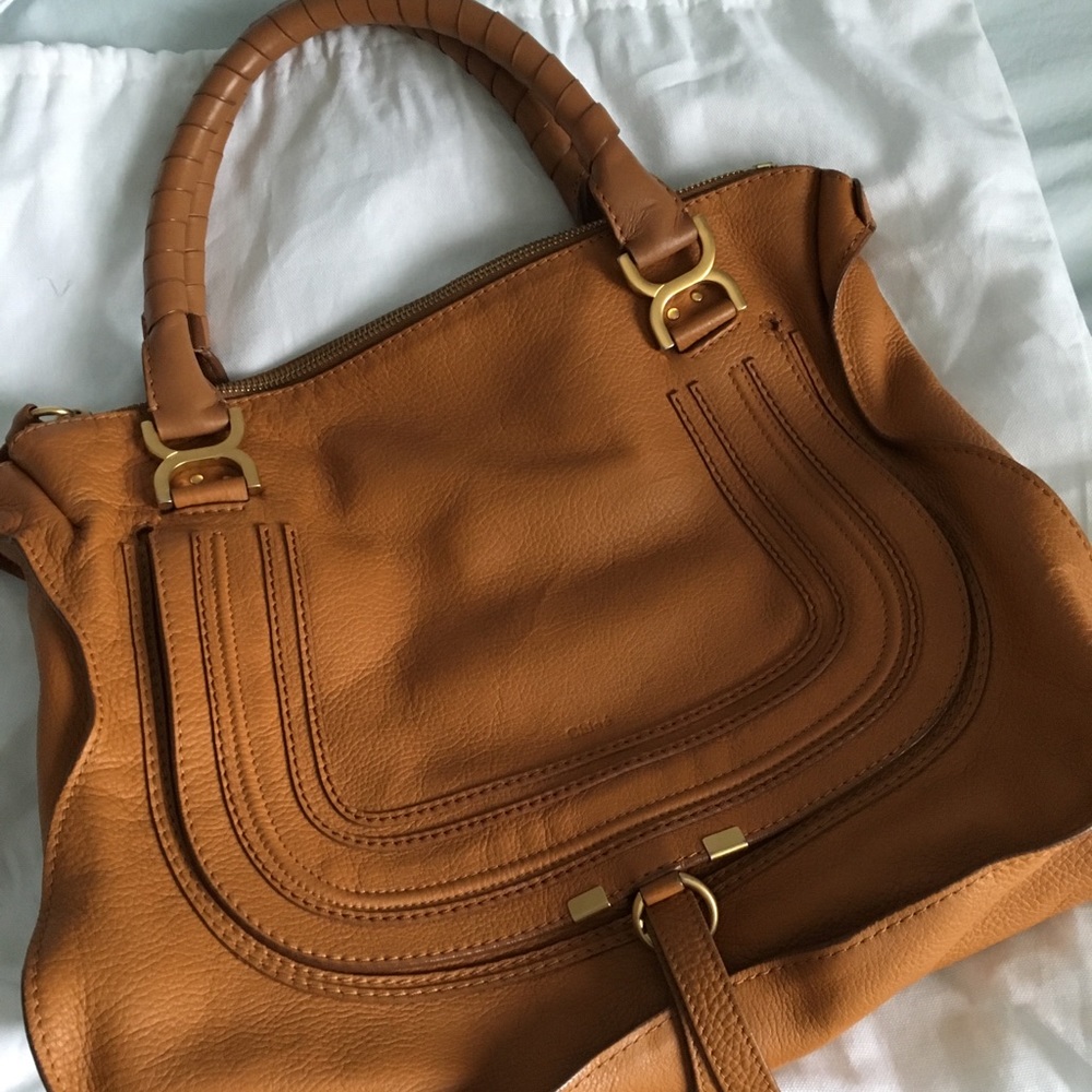 Chloe Marcie Large Bag in luggage brown